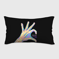 Подушка-антистресс Сердечко левой рукой - неоновый рентген, цвет: 3D-принт