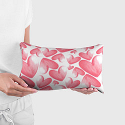 Подушка-антистресс Розовые акварельные сердца - паттерн, цвет: 3D-принт — фото 2