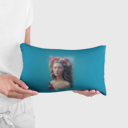 Подушка-антистресс Цветочный портрет женщины с голубыми глазами, цвет: 3D-принт — фото 2