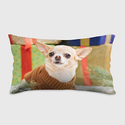 Подушка-антистресс Праздничный чихуахуа, цвет: 3D-принт
