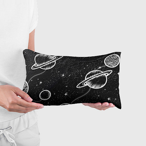 Подушка-антистресс Черно-белый Сатурн / 3D-принт – фото 3
