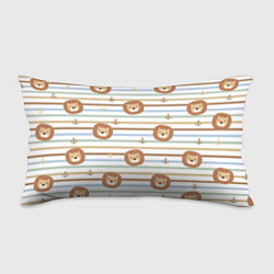 Подушка-антистресс Лев и якори: полосы - паттерн, цвет: 3D-принт