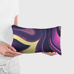 Подушка-антистресс Фиолетовые и жёлтые абстрактные волны, цвет: 3D-принт — фото 2