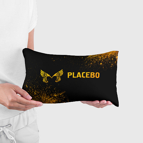 Подушка-антистресс Placebo - gold gradient: надпись и символ / 3D-принт – фото 3