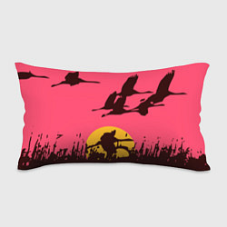 Подушка-антистресс Лебеди на закате, цвет: 3D-принт