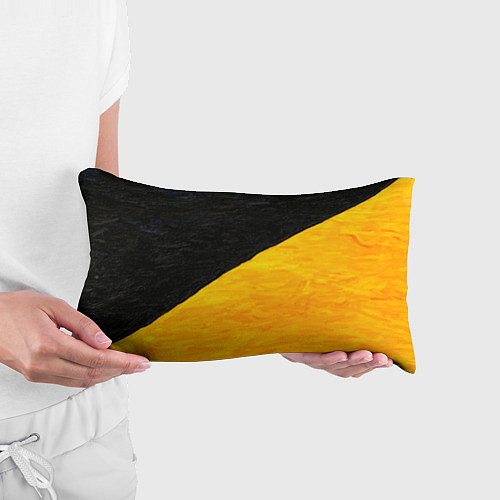 Подушка-антистресс Черно-желтые масляные краски / 3D-принт – фото 3