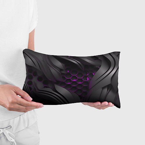 Подушка-антистресс Черные объекты с фиолетовой сеткой / 3D-принт – фото 3