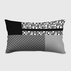 Подушка-антистресс Черно-белый лоскутный узор-пэчворк, цвет: 3D-принт