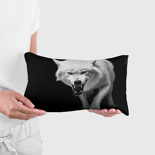 Подушка-антистресс Агрессивный белый волк / 3D-принт – фото 3
