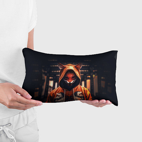 Подушка-антистресс Кицунэ на фоне храма - пагоды / 3D-принт – фото 3