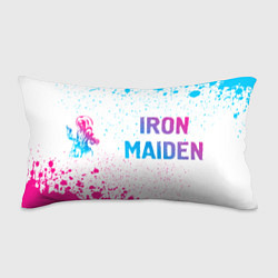 Подушка-антистресс Iron Maiden neon gradient style: надпись и символ, цвет: 3D-принт