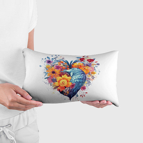 Подушка-антистресс Цветочное сердце с птицами / 3D-принт – фото 3
