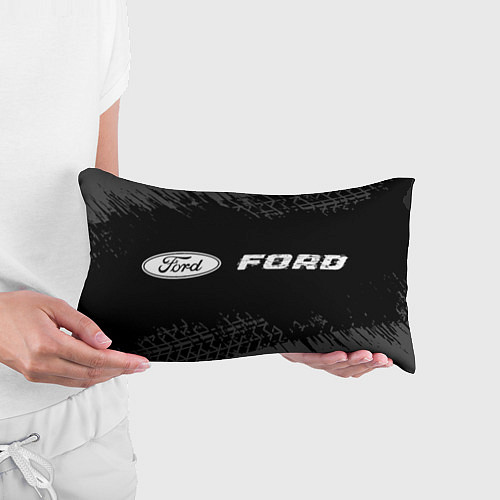 Подушка-антистресс Ford speed на темном фоне со следами шин: надпись / 3D-принт – фото 3
