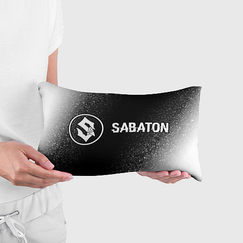 Подушка-антистресс Sabaton glitch на темном фоне: надпись и символ / 3D-принт – фото 3