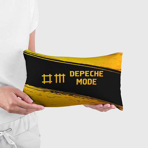 Подушка-антистресс Depeche Mode - gold gradient: надпись и символ / 3D-принт – фото 3