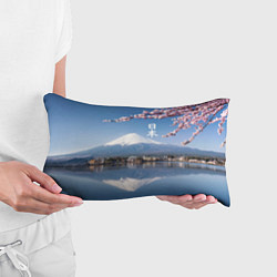 Подушка-антистресс Цветущая сакура на фоне Фудзиямы - Япония, цвет: 3D-принт — фото 2