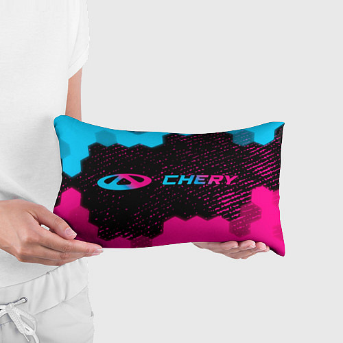 Подушка-антистресс Chery - neon gradient: надпись и символ / 3D-принт – фото 3