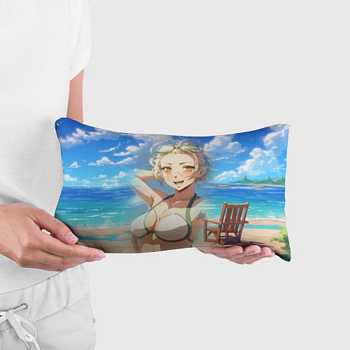 Подушка-антистресс Милая блондинка на пляже / 3D-принт – фото 3