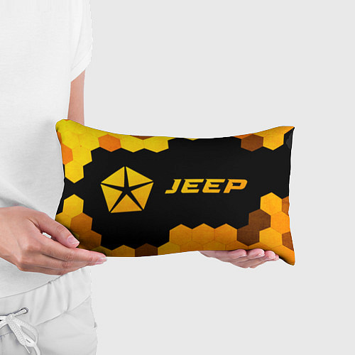Подушка-антистресс Jeep - gold gradient: надпись и символ / 3D-принт – фото 3