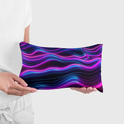 Подушка-антистресс Фиолетовые неоновые волны, цвет: 3D-принт — фото 2