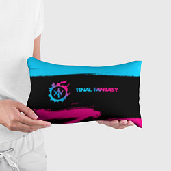 Подушка-антистресс Final Fantasy - neon gradient: надпись и символ, цвет: 3D-принт — фото 2