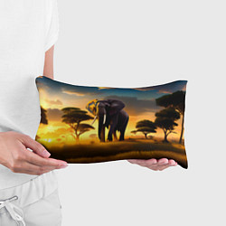 Подушка-антистресс Слон и рассвет в саванне, цвет: 3D-принт — фото 2