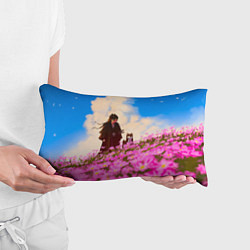 Подушка-антистресс Девушка самурай и сиба ину, цвет: 3D-принт — фото 2