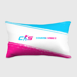 Подушка-антистресс Counter-Strike 2 neon gradient style: надпись и си, цвет: 3D-принт