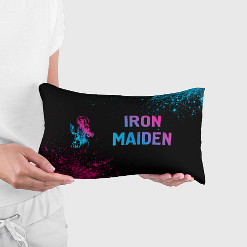 Подушка-антистресс Iron Maiden - neon gradient: надпись и символ / 3D-принт – фото 3