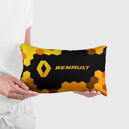 Подушка-антистресс Renault - gold gradient: надпись и символ / 3D-принт – фото 3