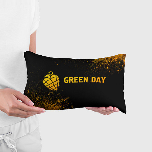 Подушка-антистресс Green Day - gold gradient: надпись и символ / 3D-принт – фото 3