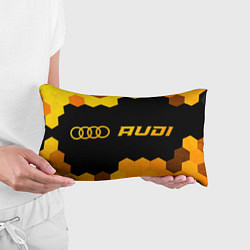 Подушка-антистресс Audi - gold gradient: надпись и символ, цвет: 3D-принт — фото 2