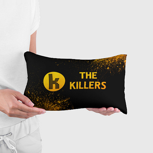 Подушка-антистресс The Killers - gold gradient: надпись и символ / 3D-принт – фото 3