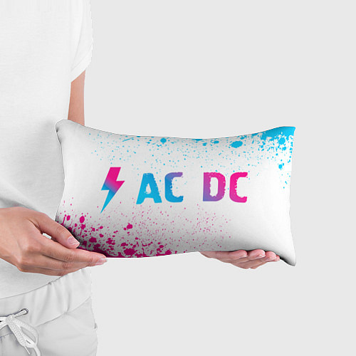 Подушка-антистресс AC DC neon gradient style: надпись и символ / 3D-принт – фото 3