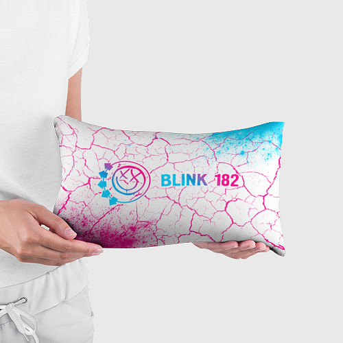 Подушка-антистресс Blink 182 neon gradient style: надпись и символ / 3D-принт – фото 3