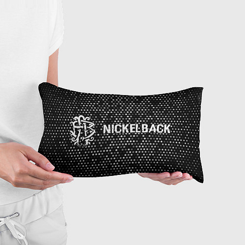 Подушка-антистресс Nickelback glitch на темном фоне: надпись и символ / 3D-принт – фото 3