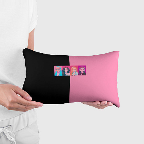 Подушка-антистресс Группа Black pink на черно-розовом фоне / 3D-принт – фото 3