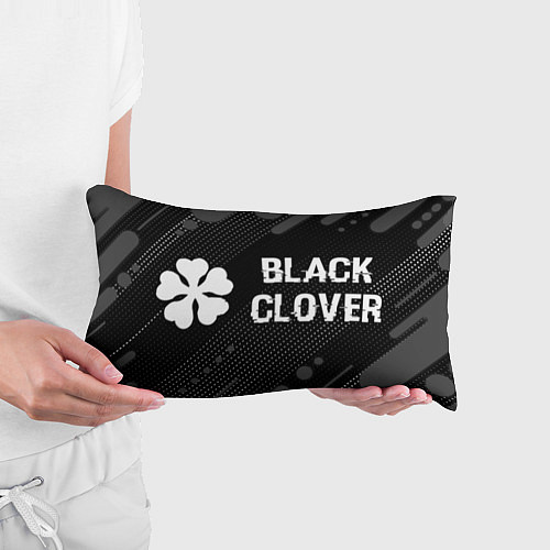 Подушка-антистресс Black Clover glitch на темном фоне: надпись и симв / 3D-принт – фото 3