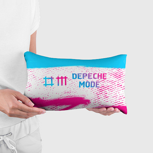 Подушка-антистресс Depeche Mode neon gradient style: надпись и символ / 3D-принт – фото 3