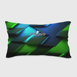 Подушка-антистресс CS GO green blue abstract, цвет: 3D-принт