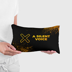 Подушка-антистресс A Silent Voice - gold gradient: надпись и символ, цвет: 3D-принт — фото 2