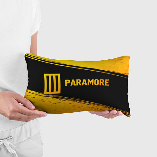 Подушка-антистресс Paramore - gold gradient: надпись и символ / 3D-принт – фото 3