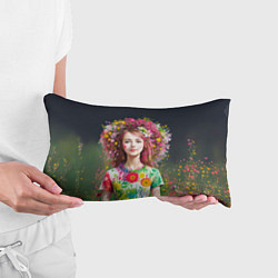 Подушка-антистресс Девушка весной в цветах, цвет: 3D-принт — фото 2