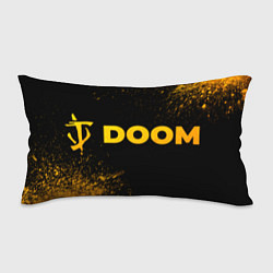 Подушка-антистресс Doom - gold gradient: надпись и символ, цвет: 3D-принт