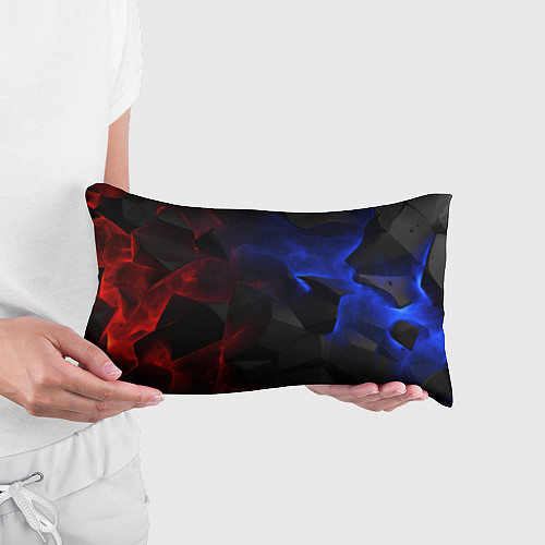 Подушка-антистресс Синие черные красные плиты / 3D-принт – фото 3