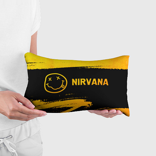 Подушка-антистресс Nirvana - gold gradient: надпись и символ / 3D-принт – фото 3