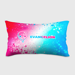 Подушка-антистресс Evangelion neon gradient style: надпись и символ, цвет: 3D-принт