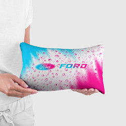 Подушка-антистресс Ford neon gradient style: надпись и символ, цвет: 3D-принт — фото 2