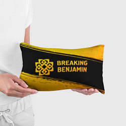 Подушка-антистресс Breaking Benjamin - gold gradient: надпись и симво, цвет: 3D-принт — фото 2