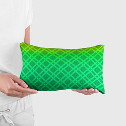 Подушка-антистресс Желто-зеленый градиентный фон с геометрическим узо, цвет: 3D-принт — фото 2